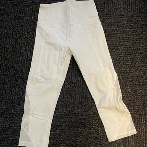 White lulu cropped leggings